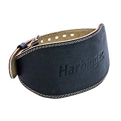 Harbinger padded leather contoured weightlifting belt with suede lining and steel roller buckle hotsell